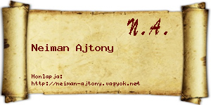 Neiman Ajtony névjegykártya